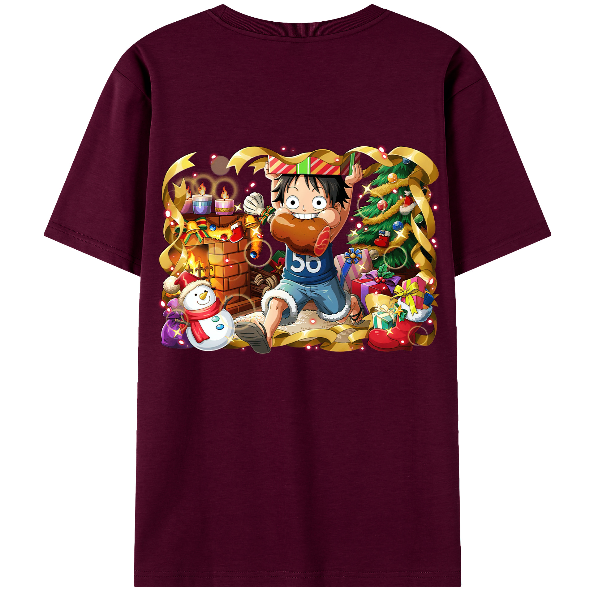 ワンピース モンキー・D・ルフィ ONE PIECE Monkey D. Luffy レディース半袖Tシャツ(バックプリント)